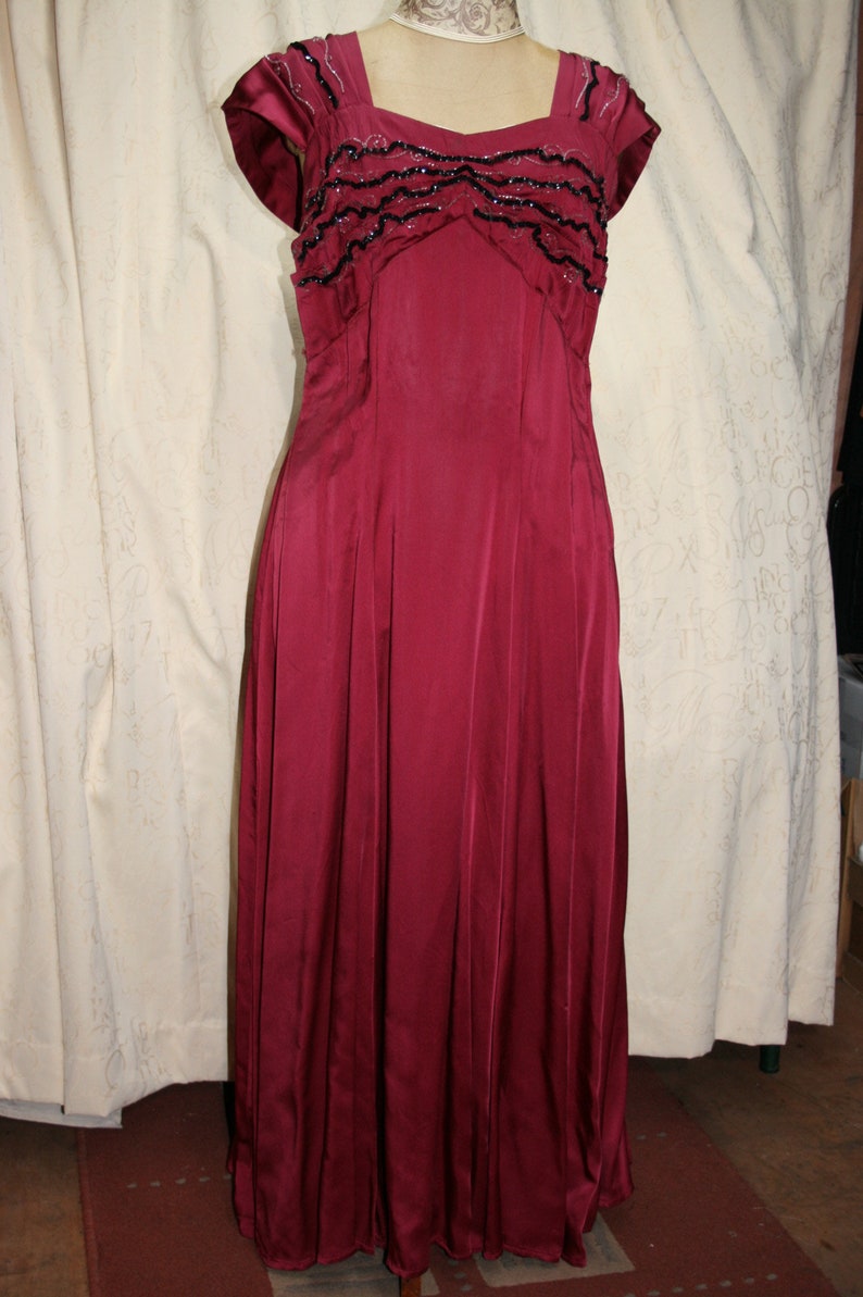 raspberry evening gown