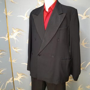 Vintage CC41 Society Wear dinner jacket, taffeta lapels, 40&quot; chest, double breasted tuxedo