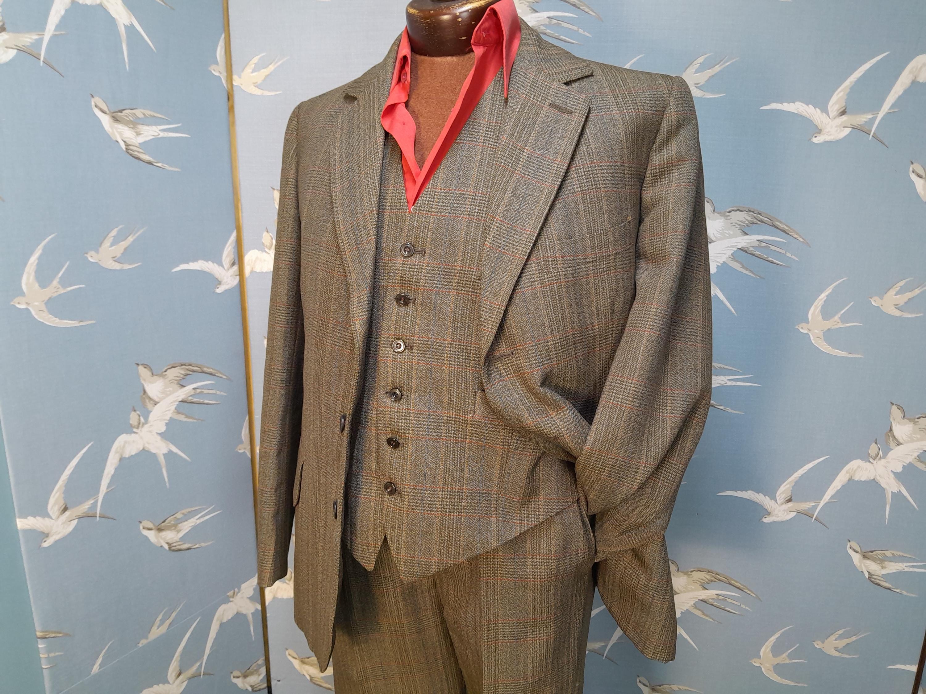 Vintage 1980s 3 Piece Wool Tweed Suit, 40