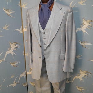 Vintage 1960s/ 70s 3 piece suit, Hardy Amies for Kosins USA, 36&quot; waist/ 30&quot; leg, 40- 42&quot; chest