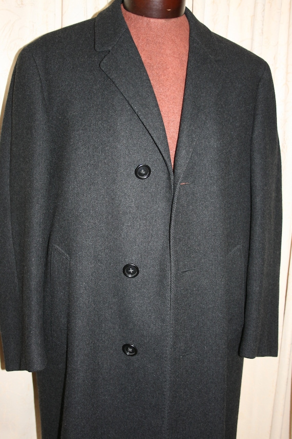 Vintage mans grey wool overcoat, Junex of Sweden … - image 2