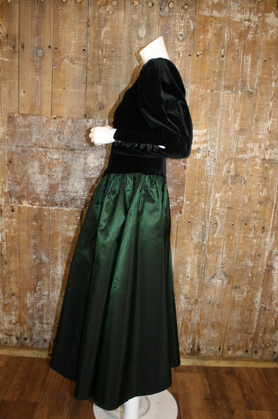 XS/ S Vintage 80s Laura Ashley velvet/ taffeta co… - image 5