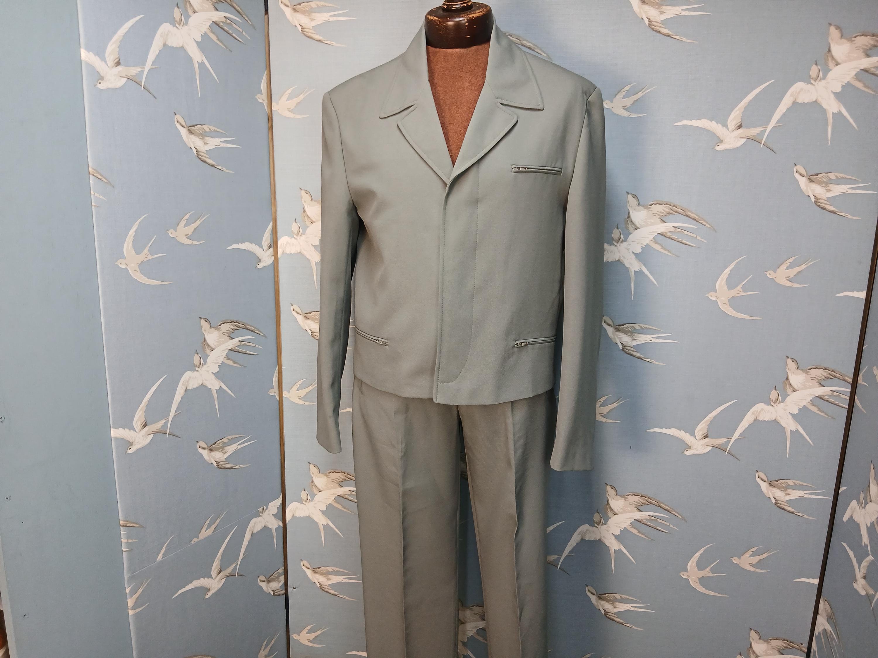 スーツ 90s vintage Double Grey Set up Suit Vintage Dark Grey Suit, Double Breasted Jacket and Pants