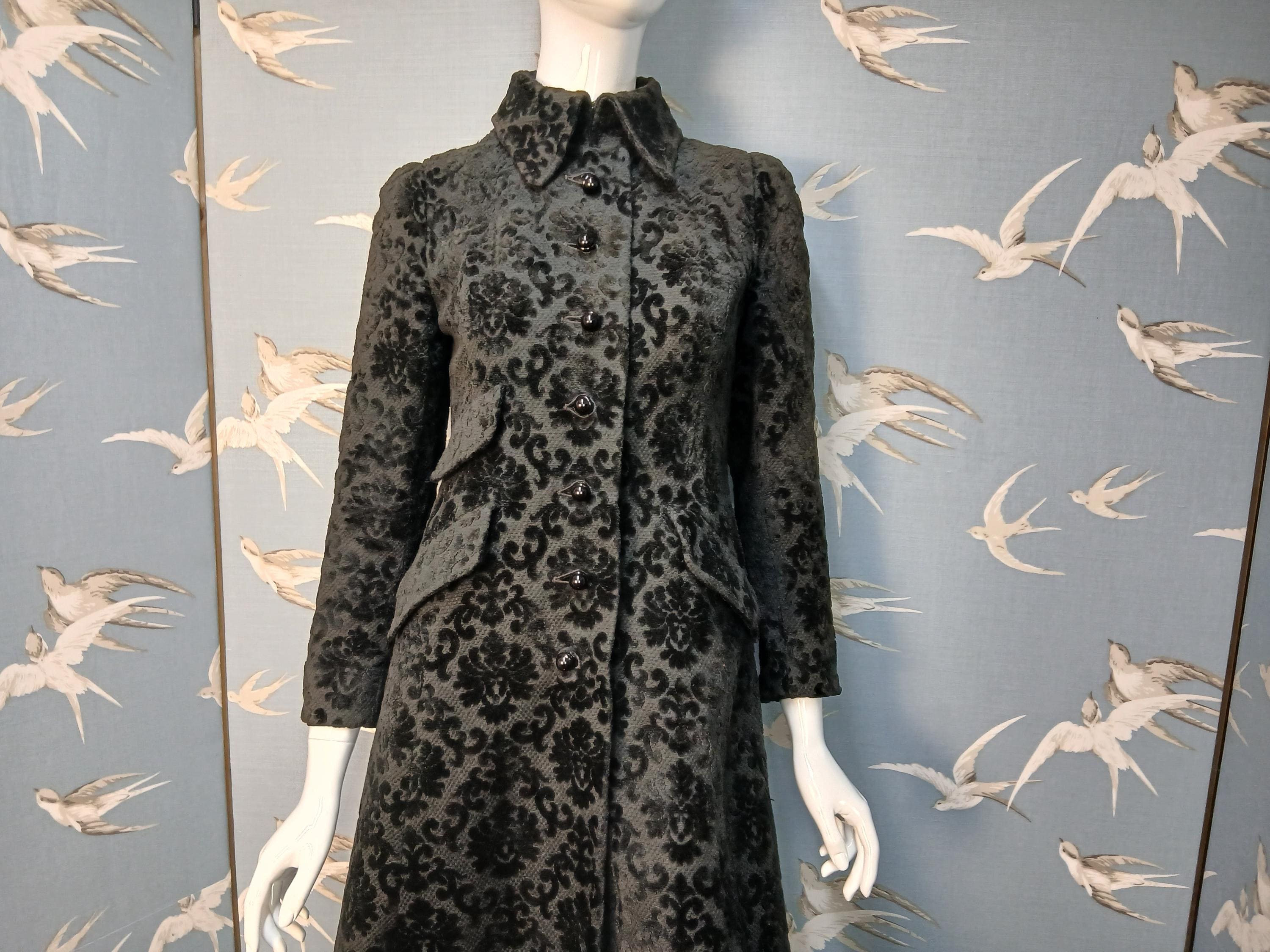 60s ELGEE London Vintage Tweed Coat 英国製 Vintage 60s Elgee of London Wool Long Button Jacket Size XS/S