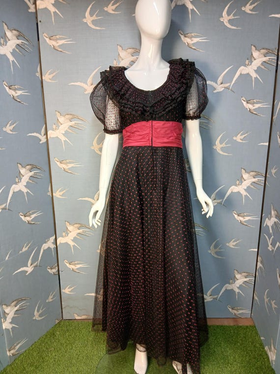 vintage cocktail dress size 12 VTG'80s "Samantha Black" Black Bronze Floral Cocktal Dress Size 12 NWT