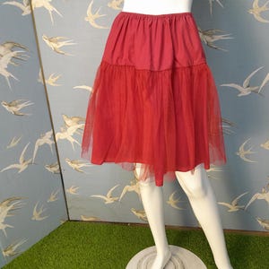 Vintage 1980s Laura Ashley red net petticoat, freesize mini tutu/ skirt