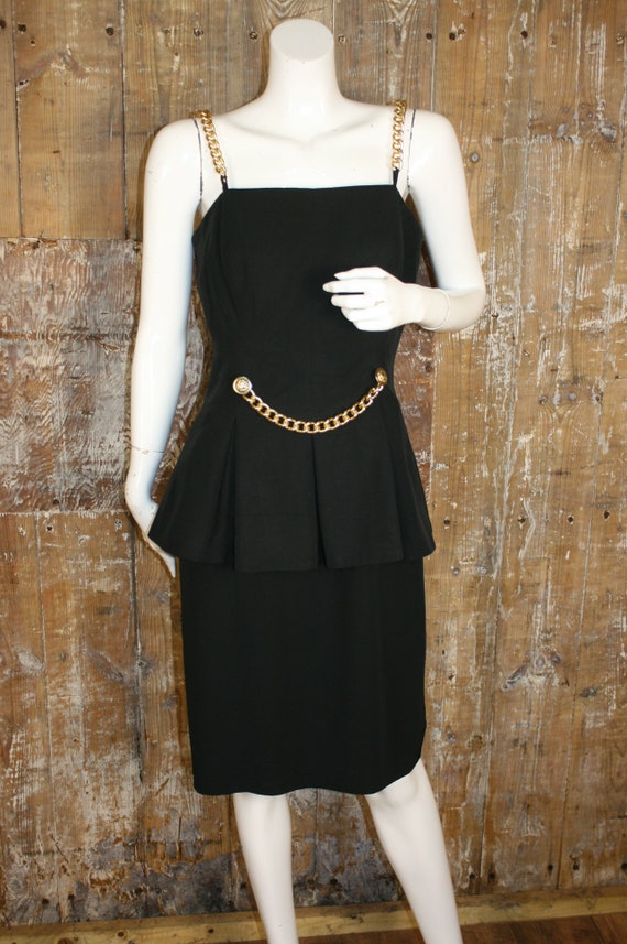 S Vintage 80s/ 90s Joseph Ribkoff black peplum co… - image 3