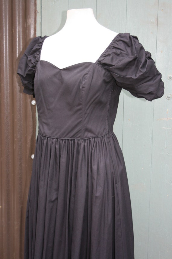 Vintage 80s Laura Ashley dress, black cotton off t