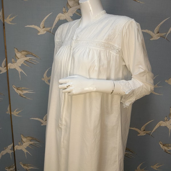 Antique White Cotton Maxi Nightdress - Etsy