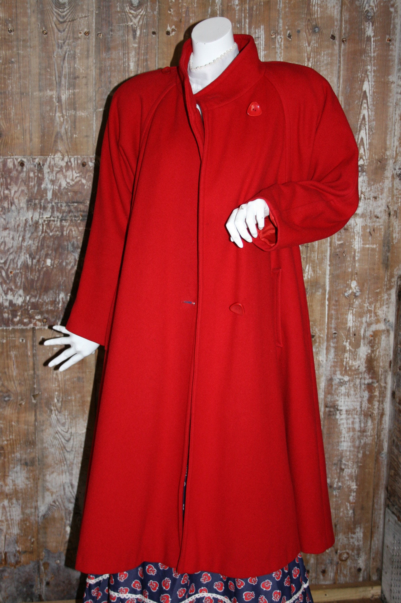 Image of Red S Does S Swing Coat, Size  Feminella Wool Midi Coat
