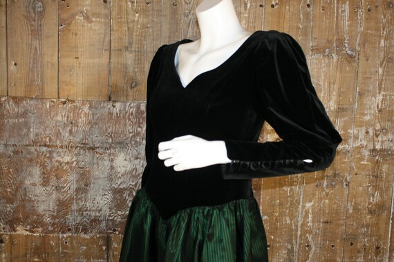 XS/ S Vintage 80s Laura Ashley velvet/ taffeta co… - image 3