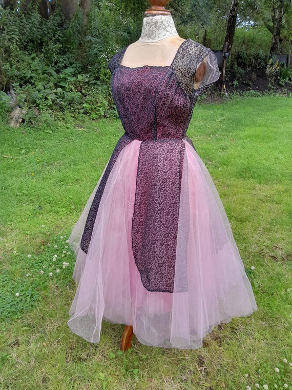 Vintage 1950s Tulle Dress Short Lilac Homecoming Dress main image 0