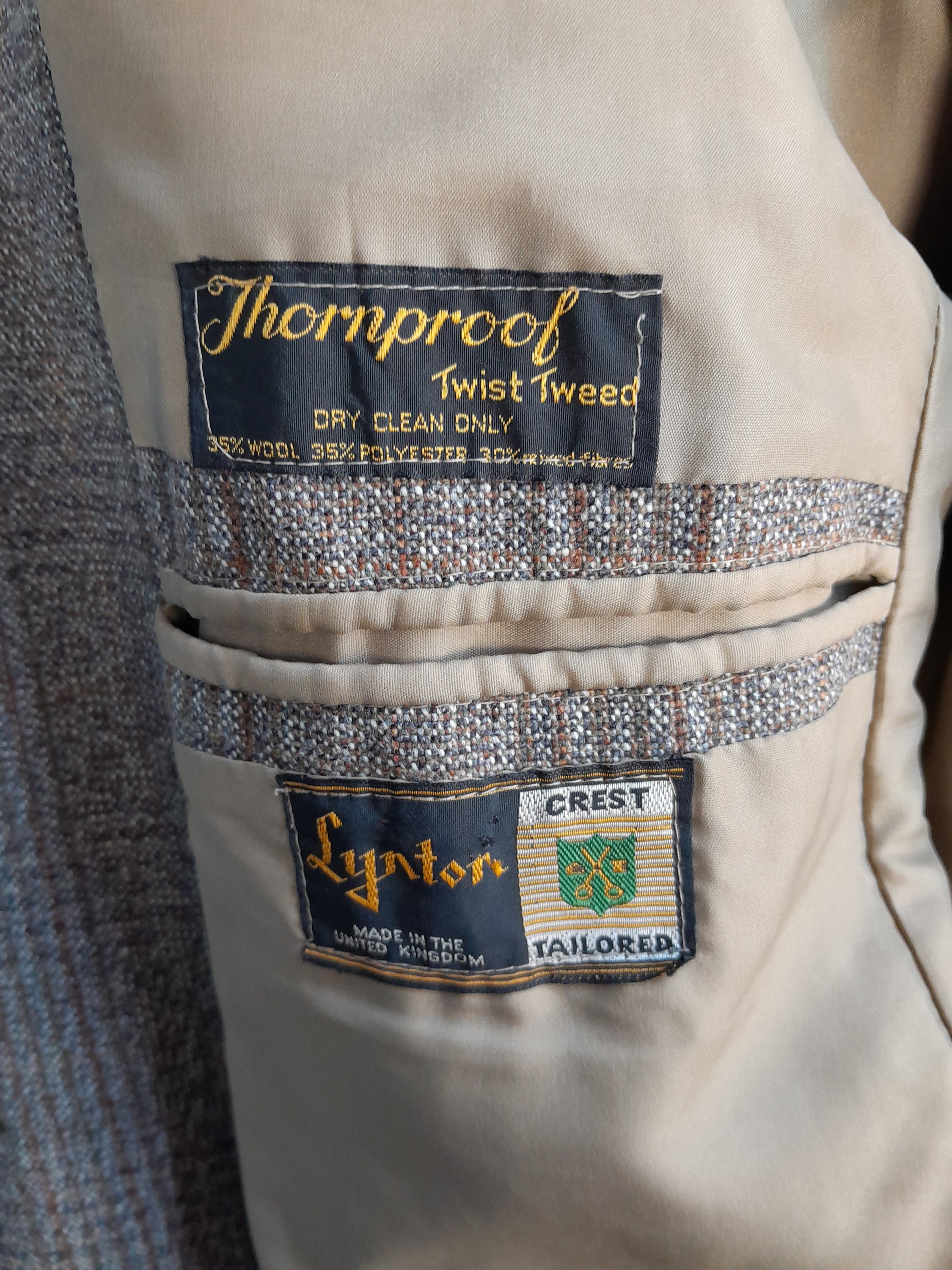 DeliciousTaylormade NEOダンブリズム　Tweed LTD Vintage Thornproof Twist Tweed Suit, Lynton UK, Size 44