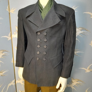 Vintage 1980s/ 90s Workers For Freedom black linen jacket, size 3, 36- 38&quot; chest