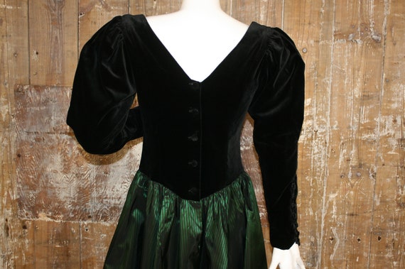 XS/ S Vintage 80s Laura Ashley velvet/ taffeta co… - image 8