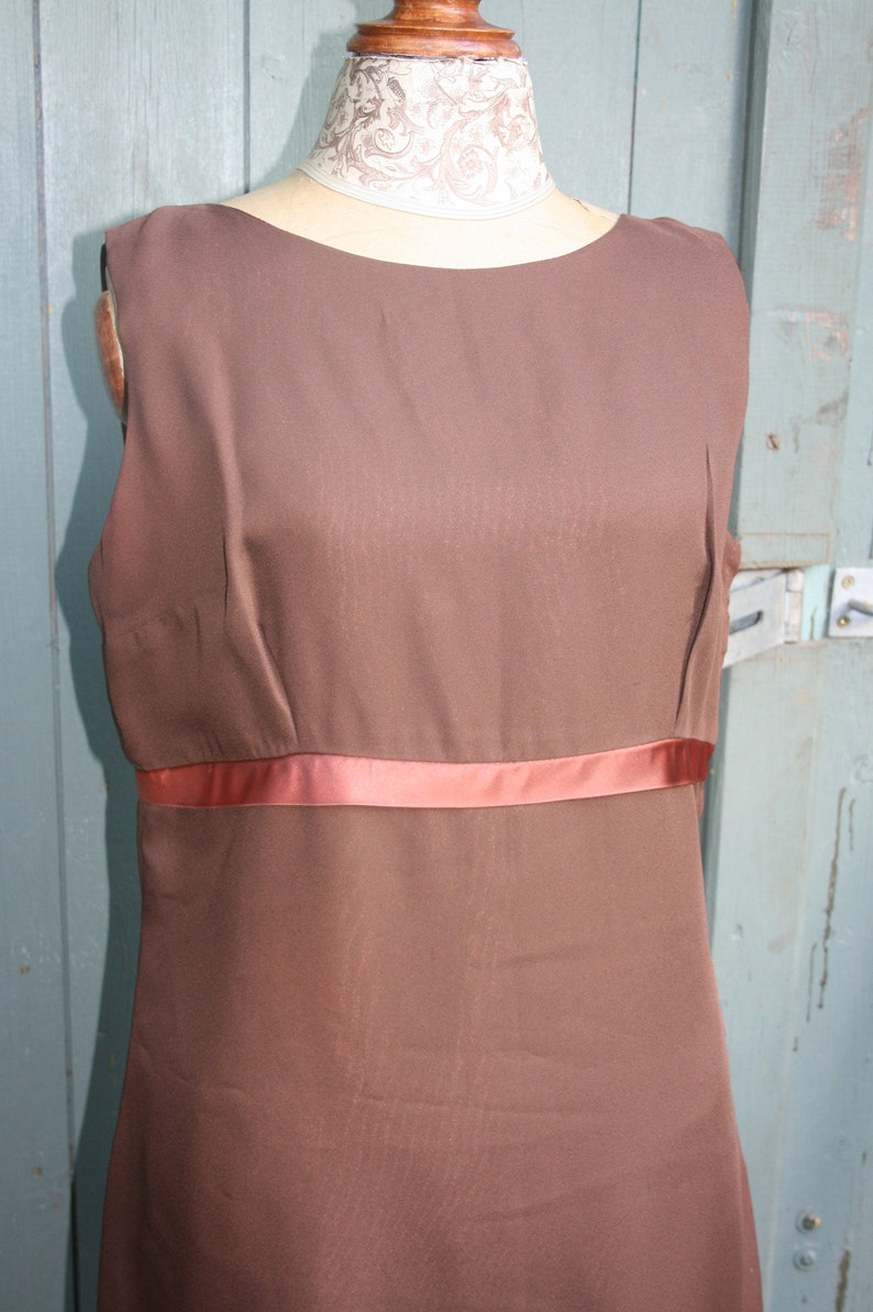 nice back detail Vintage 60s brown cocktail dress Melbray of London
