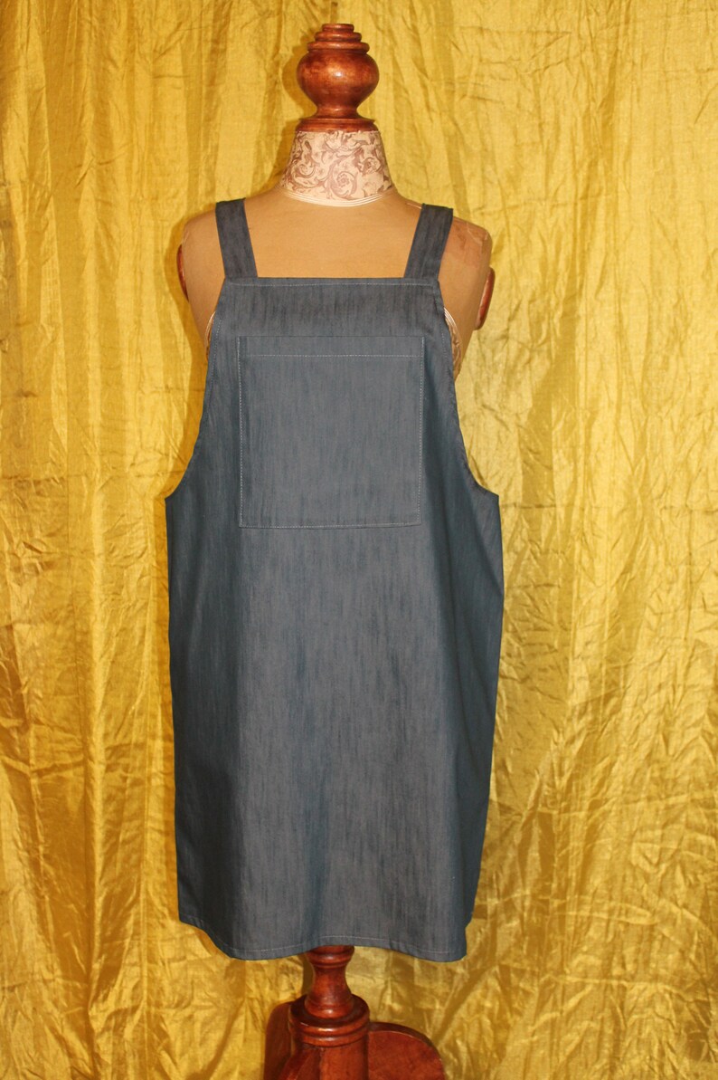 Denim pinafore dress/ dungaree dresss/ jumper dress handmade image 7