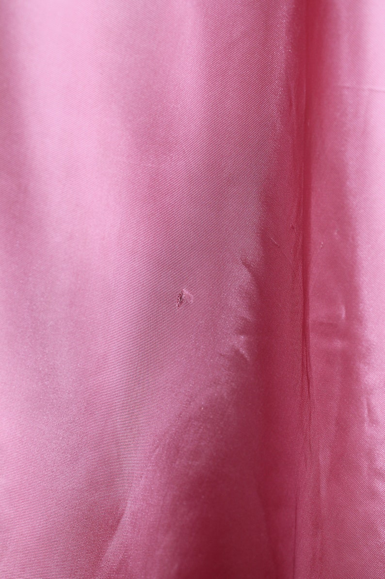 Vintage 30s 50s rose pink taffeta ballgown evening dress low feature back 36 bust full skirt size 10 12