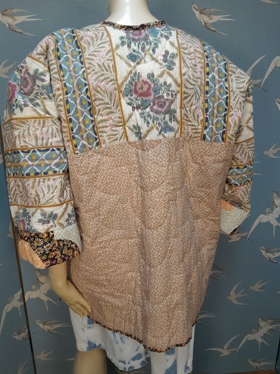 OOAK vintage patchwork quilt jacket, plus size/ f… - image 9