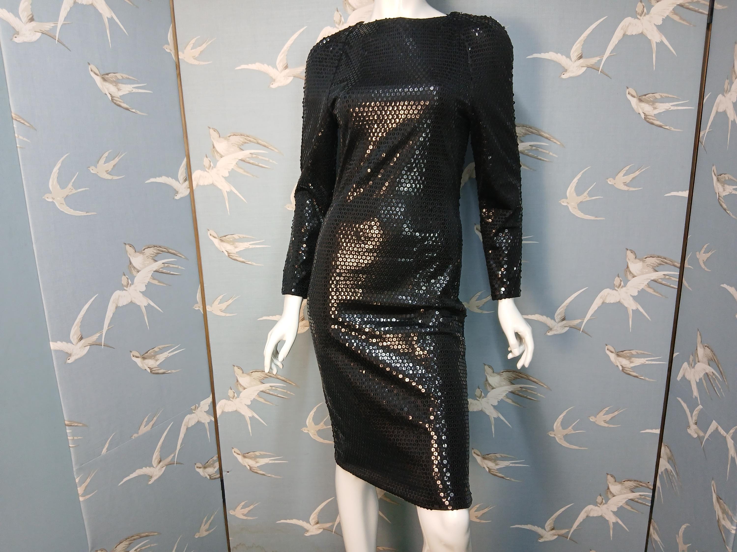 Black Wiggle Dress Long Sleeve - Etsy UK