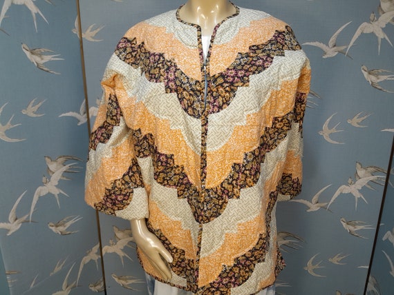 OOAK vintage patchwork quilt jacket, plus size/ f… - image 1