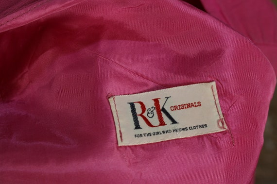 Vintage 50s pink chiffon dress, R & K originals p… - image 10