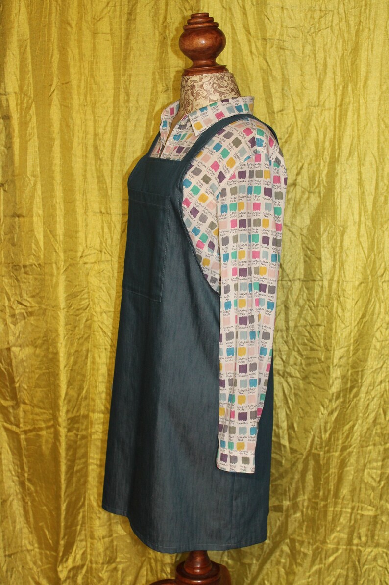 Denim pinafore dress/ dungaree dresss/ jumper dress handmade image 2