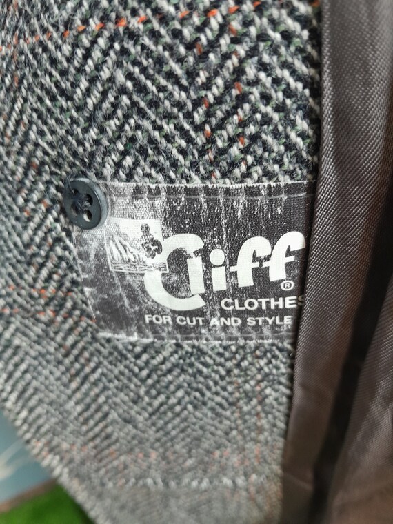 Vintage Mans 1960s Tweed Overcoat, Cliff Clothes Check Wool Mix