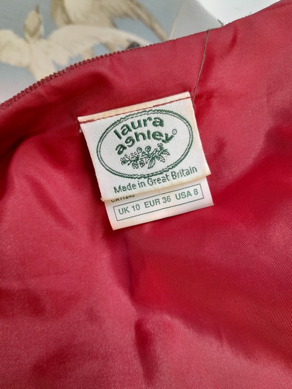 Vintage 80s Laura Ashley red needlecord cropped j… - image 10