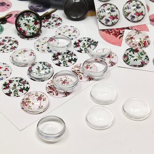 100 Cabochon In Vetro Trasparente A Cupola 25 Mm – Base Piana Per Gioielli Fai Da Te, Ciondoli E Foto