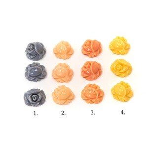 10 Stück Blume Harz Cabochon 10mm, Blume Perlen, kleine Blume Perlen, Flatback Rose Cabochon, kein Loch, passt 10mm Einstellungen