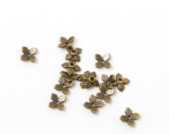 50pcs von 8mm tibetischen Stil Legierung Perle Kappen, Blume, antike Perlenkappe