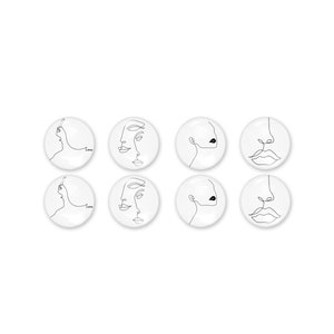 Forniture per cabochon con cupola in vetro per creazione di gioielli, piastrelle in vetro con linea astratta artistica cabochon kit fai da te perfetti per adulti, set di 8 pezzi -PNS01