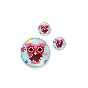 Glaskuppel Cabochon 10mm bis 25mm, Blumen cabochon, cabochon fassung, foto cabochons- L587