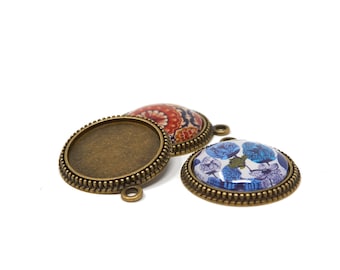 Cabochon Fassungen, 25 mm Anhänger Tablett, 1 Zoll 25 mm Cabochon Rohling, runde Cabochon Fassungen 5, 10 Stück