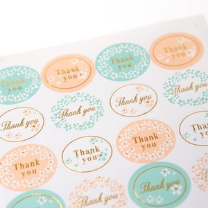 Autocollant de remerciement, autocollant d’emballage, autocollant de scrapbook, autocollant de fête, autocollants de cuisson, autocollant de faveur de mariage, 24pcs