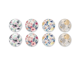 8 pcs Cabochon, Photo Glass Cabochon, Flowers, Glass Dome 10mm, 12mm, 14mm or 18mm  - C1135