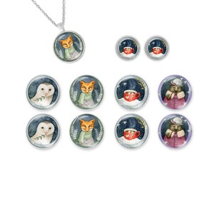 Set cabochon in vetro con animali, vetro a mezza cupola con animali, cabochon rotondo con immagine sul retro piatto, borchie con ciondolo con ciondoli creazione di gioielli fai da te, set di 8