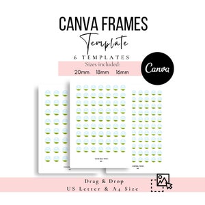 Circle Frame Mock up Templates, Product Canva Frame Template, Design Your Own Digital Collage Sheets or Label Sticker
