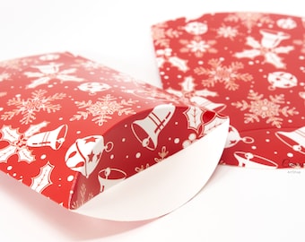 Cajas de almohada de papel kraft para fiestas, cajas de regalo de papel, cajas de embalaje, cajas de almohada navideñas, embalaje kraft, 14 x 20,5 x 0,15 cm, 1/5 piezas