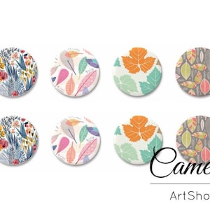 8 pcs Floral Glass Dome Cabochon 10mm jusqu'à 18mm, cabochon flatback fait à la main, cabochon photo fleurs, perles de verre - C1643