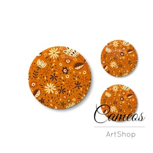Set van 3 stuks glas Cabochon - bloem patroon koepel w / verschillende maten voor het maken van handgemaakte accessoires | Cadeau voor arts &crafts liefhebber