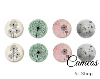 8 pezzi Cabochon 10mm, 12mm, 14mm o 18mm, Cabos fatti a mano di tarassaco, Cabochon Flatback, cabochon fotografico, cabochon di vetro fotografico - C1510