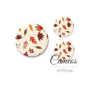 10 12 20 25mm Cabochon Set Photo Glass Dome Cabochon Automne Images pour DIY Bijoux Fabrication Pendentif, Boucles d’oreilles, Bagues