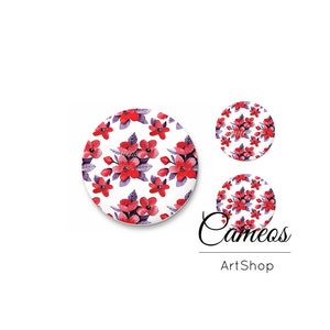 Glascabochon, Motivcabochons 1X25mm und 2x12mm, Blumen cabochon, cabochon glas blume, foto cabochons, cabochon fassung-S1296