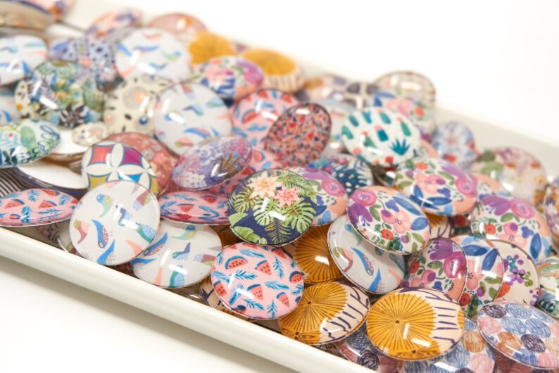 Cabochons, Glass Domes, 10mm 12mm 20mm 25mm, Girl Pattern Cabochon ...