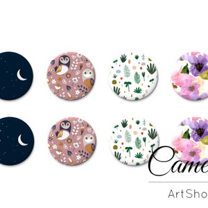 8 piezas cabujones florales, cabujón de vidrio, cabujón de imagen de flor de 10 mm hasta 18 mm, cúpula de vidrio, cabujón de vidrio fotográfico hecho a mano- C1650