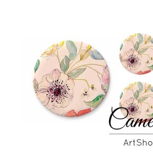Glass Cabochon Set 1x25mm and 2x12mm, 1x20mm and 2x10mm, handmade cabochons, Flatback Cabochon, round cabochons, photo glass cabochon- S1305