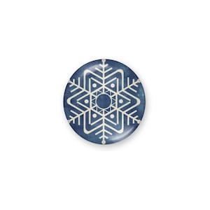 Set cabochon in vetro natalizio, fiocco di neve bianco blu con cupola rotonda, ciondolo con retro piatto, collana con borchie, creazione di gioielli, forniture artigianali fai da te - G604