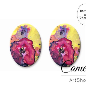Cabochon ovale in vetro 18x25mm, cabochon fatti a mano, Cabochon Flatback, cabochon ovali, cabochon in vetro fotografico- 0577